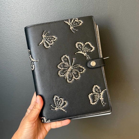 Coach CCF42 Notebook With Butterfly Print novelty leather/Silver - Picture 1 of 2